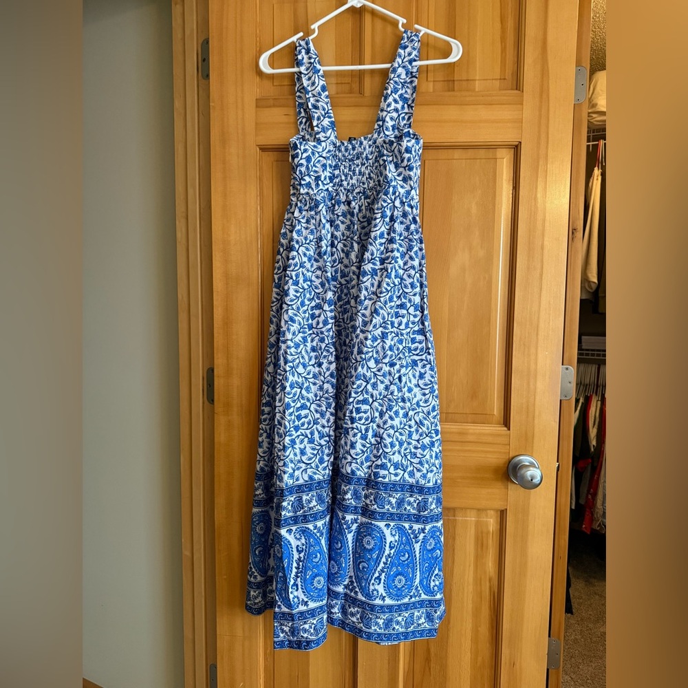 J. Crew Blue and White Floral Paisley Maxi Dress - Picture 2 of 7